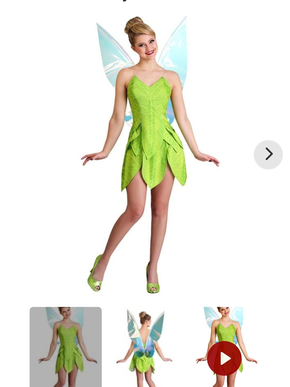Tinkerbell Costume Woman's Size Small